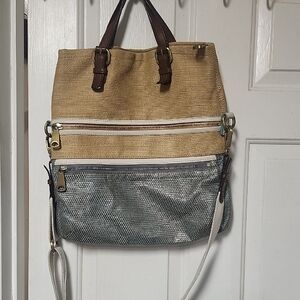 Stylish Tan and Silver Women's Bag
